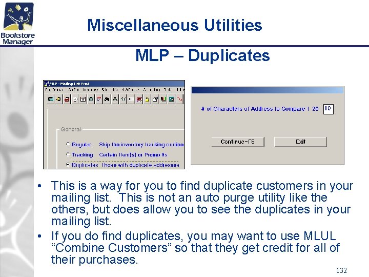 Miscellaneous Utilities MLP – Duplicates • This is a way for you to find