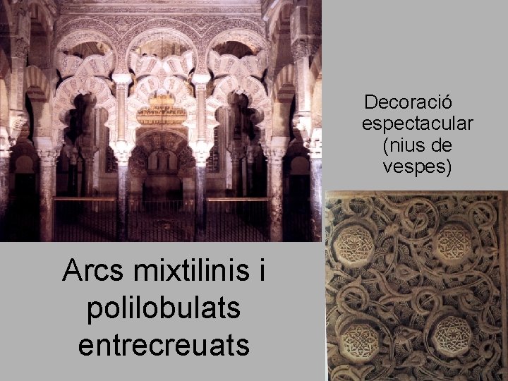 Decoració espectacular (nius de vespes) Arcs mixtilinis i polilobulats entrecreuats 