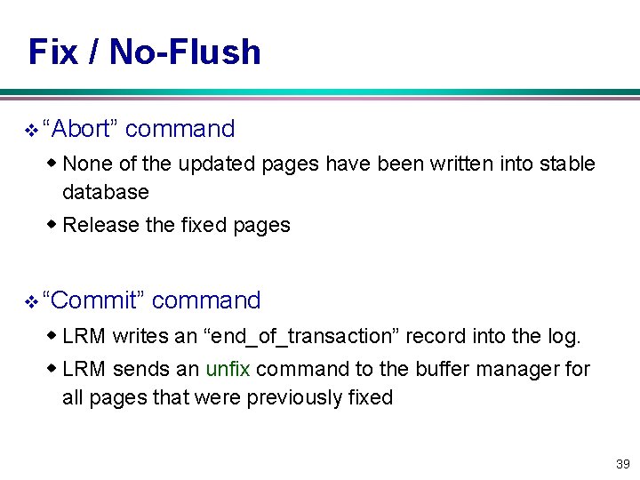 Fix / No Flush v “Abort” command w None of the updated pages have