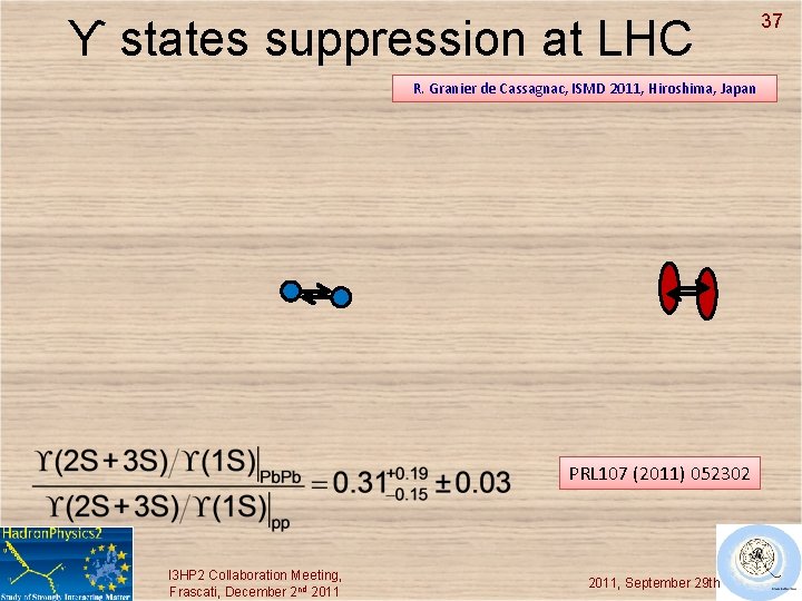 ϒ states suppression at LHC R. Granier de Cassagnac, ISMD 2011, Hiroshima, Japan PRL