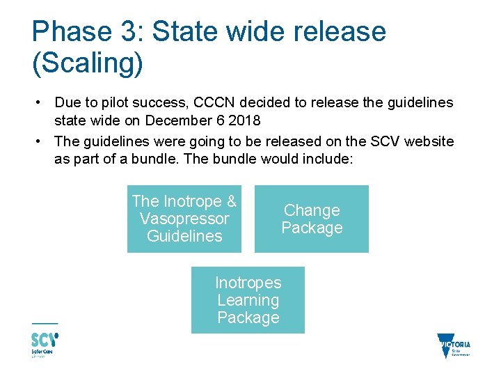 Phase 3: State wide release (Scaling) • Due to pilot success, CCCN decided to