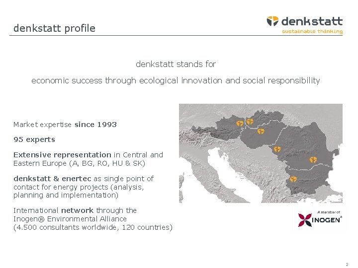 denkstatt profile denkstatt stands for economic success through ecological innovation and social responsibility Market