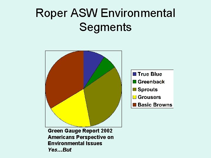 Roper ASW Environmental Segments Green Gauge Report 2002 Americans Perspective on Environmental Issues Yes…But