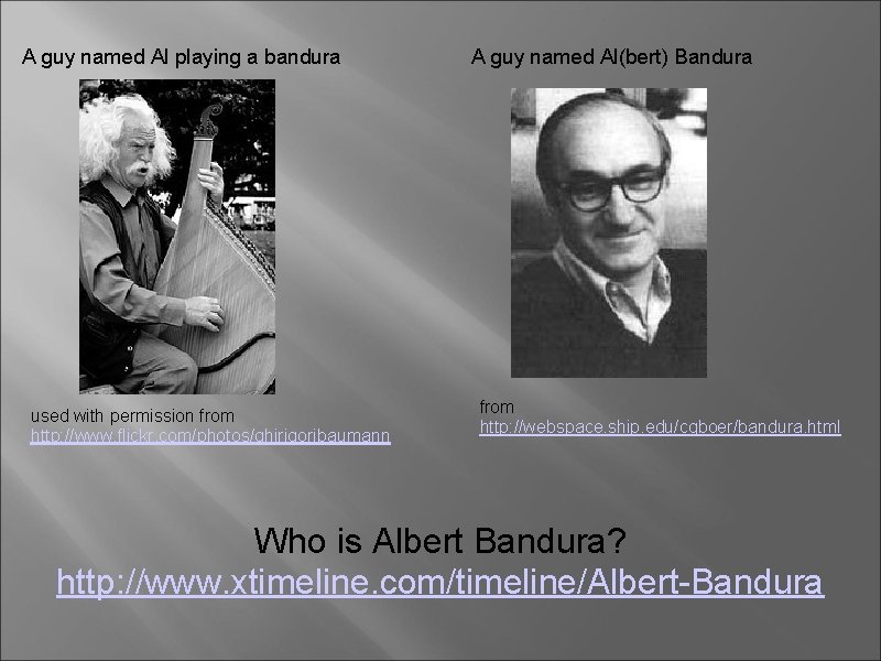 A guy named Al playing a bandura used with permission from http: //www. flickr.