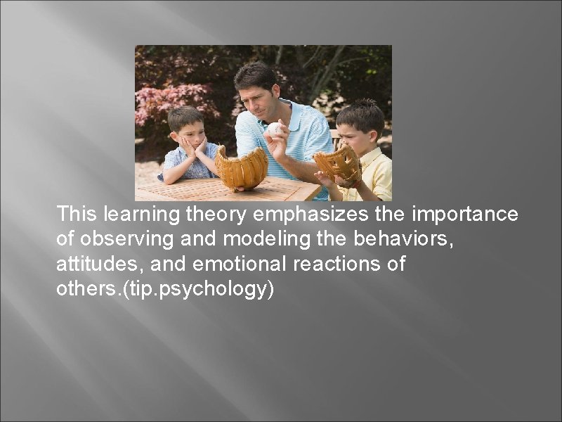  This learning theory emphasizes the importance of observing and modeling the behaviors, attitudes,