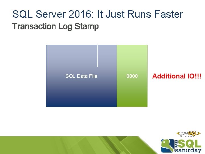 SQL Server 2016: It Just Runs Faster SQL Data File 0000 Additional IO!!! SQL Server 2016: It Just Runs Faster SQL Data File 0000 Additional IO!!!
