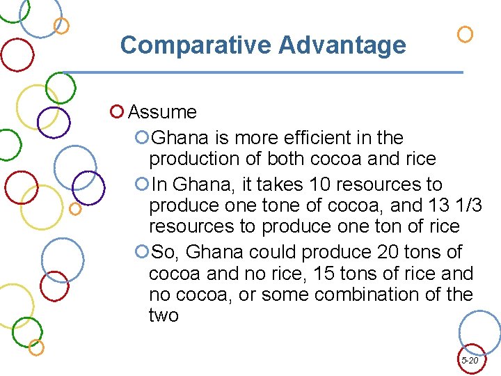 Comparative Advantage Assume Ghana is more efficient in the production of both cocoa and