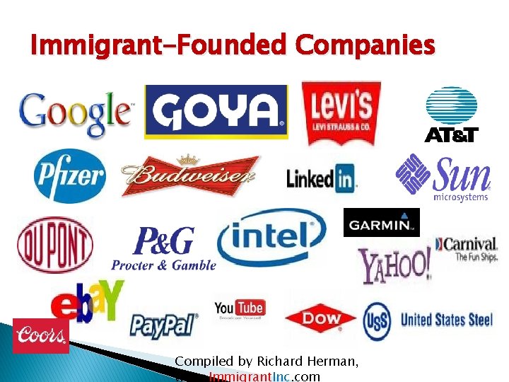 Immigrant-Founded Companies � � Compiled by Richard Herman, www. Immigrant. Inc. com 