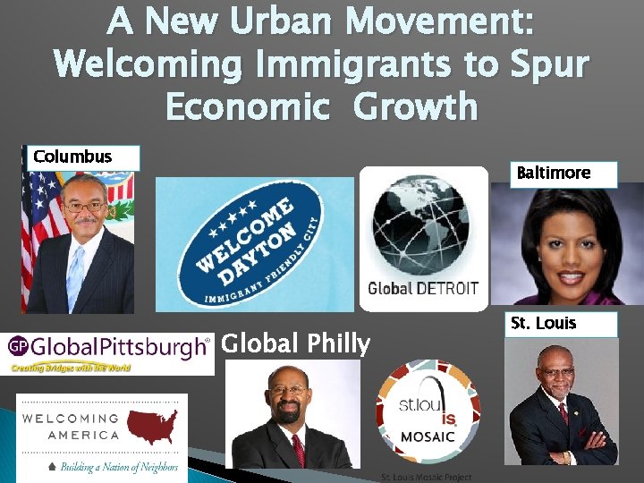 A New Urban Movement: Welcoming Immigrants to Spur Economic Growth Columbus Baltimore Global Philly