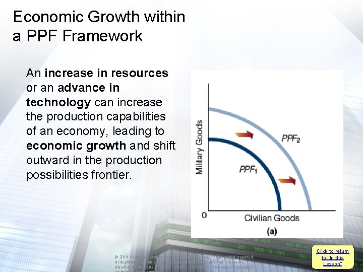 Economic Growth within a PPF Framework An increase in resources or an advance in