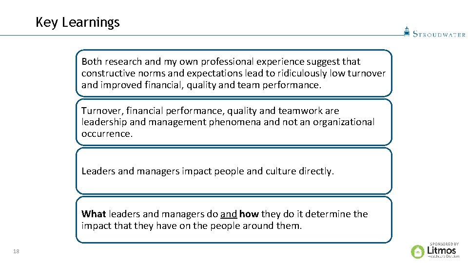 Key Learnings Both research and my own professional experience suggest that constructive norms and