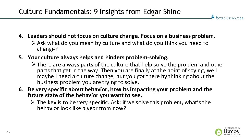 Culture Fundamentals: 9 Insights from Edgar Shine 4. Leaders should not focus on culture
