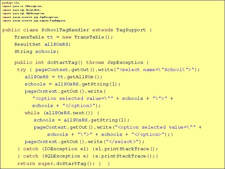 package c 11; import java. io. IOException; import java. sql. Result. Set; import java.