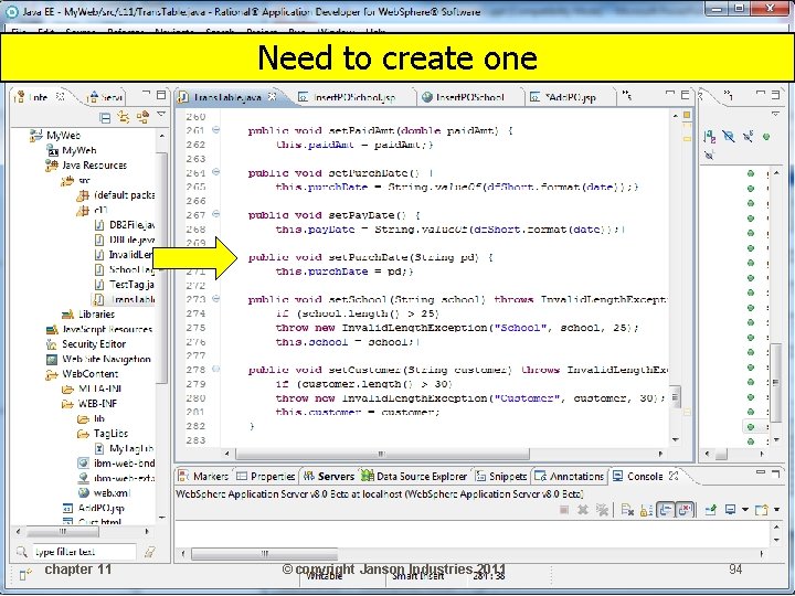Need to create one chapter 11 © copyright Janson Industries 2011 94 