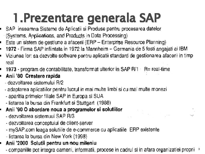 1. Prezentare generala SAP 3 