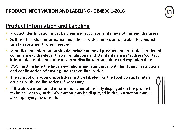PRODUCT INFORMATION AND LABELING - GB 4806. 1 -2016 Product Information and Labeling •