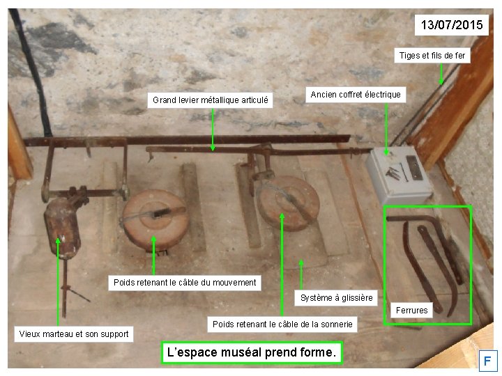 13/07/2015 Tiges et fils de fer Grand levier métallique articulé Ancien coffret électrique Poids