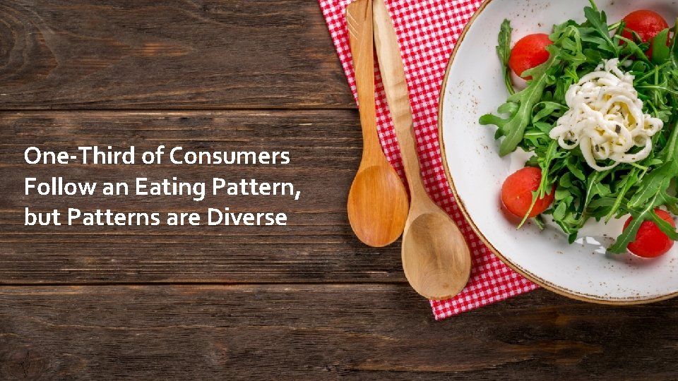 One-Third of Consumers Follow an Eating Pattern, but Patterns are Diverse 