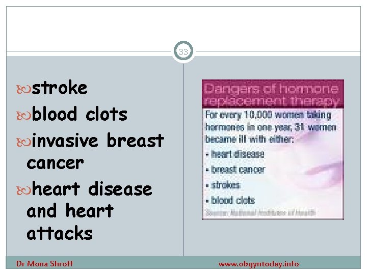 33 stroke blood clots invasive breast cancer heart disease and heart attacks Dr Mona