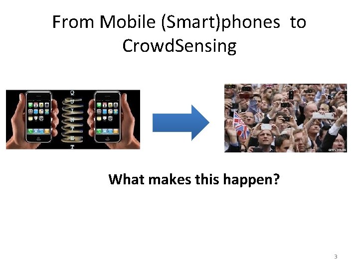 From Mobile (Smart)phones to Crowd. Sensing What makes this happen? 3 