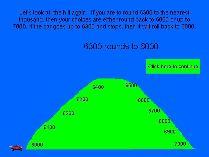 Let’s look at the hill again. If you are to round 6300 to the