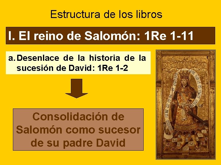 Estructura de los libros I. El reino de Salomón: 1 Re 1 -11 a.