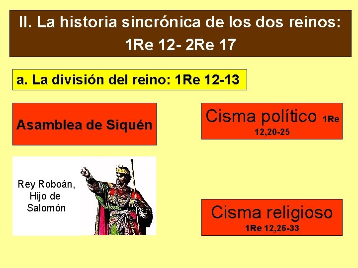 II. La historia sincrónica de los dos reinos: 1 Re 12 - 2 Re