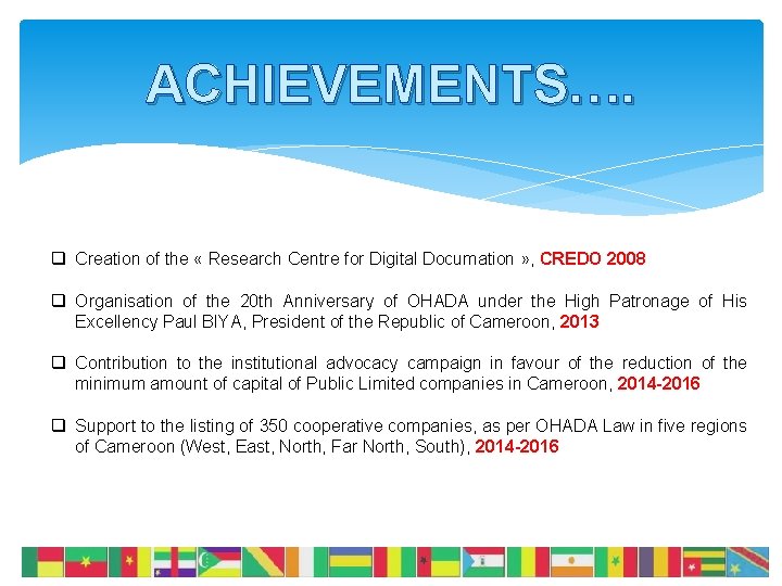 ACHIEVEMENTS…. q Creation of the « Research Centre for Digital Documation » , CREDO