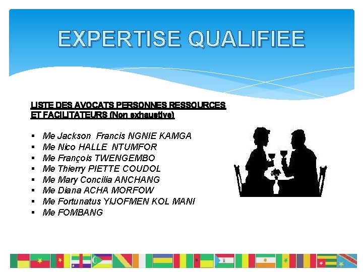 EXPERTISE QUALIFIEE LISTE DES AVOCATS PERSONNES RESSOURCES ET FACILITATEURS (Non exhaustive) § § §