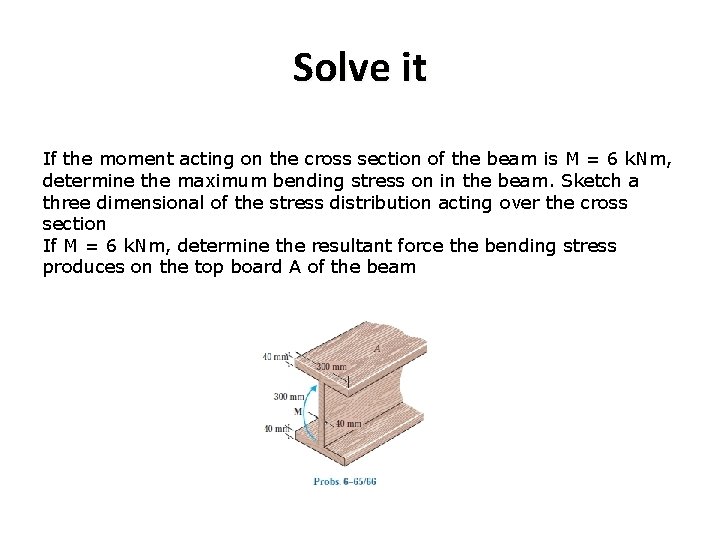 Solve it If the moment acting on the cross section of the beam is