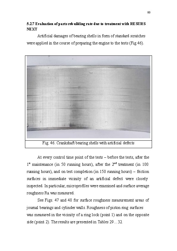 80 5. 2. 7 Evaluation of parts rebuilding rate due to treatment with RESURS