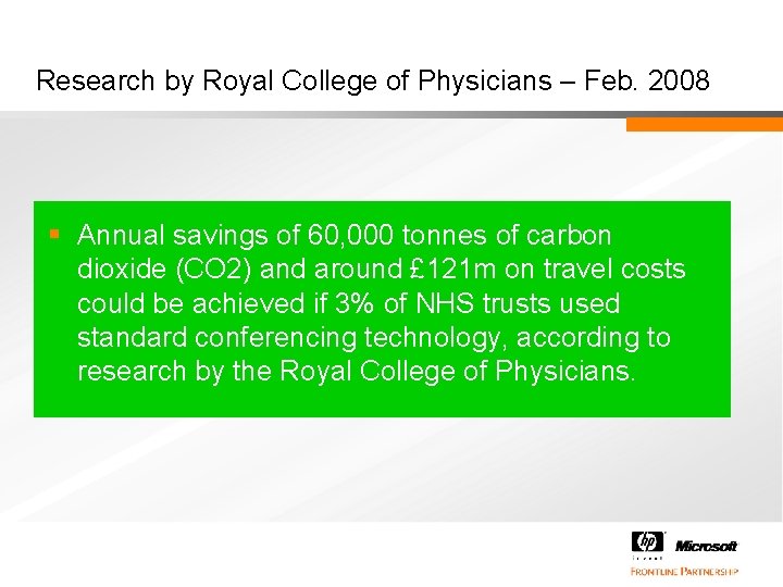 Research by Royal College of Physicians – Feb. 2008 § Annual savings of 60,