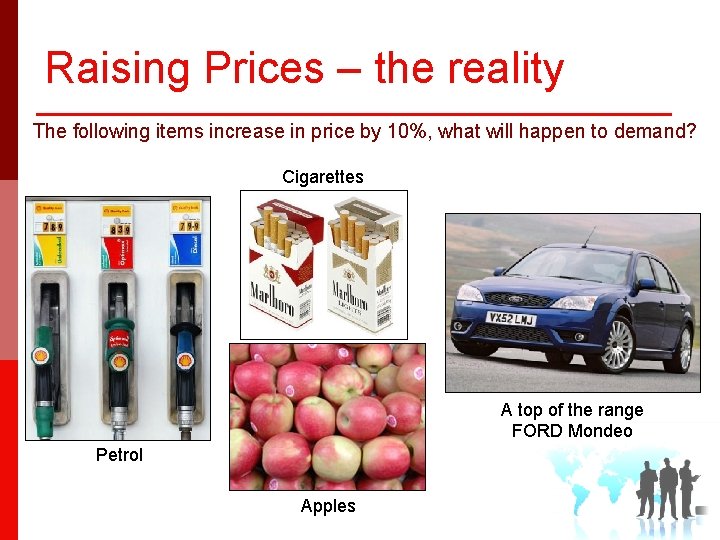 Raising Prices – the reality The following items increase in price by 10%, what