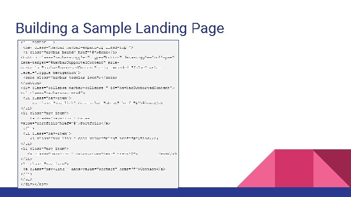 Building a Sample Landing Page 