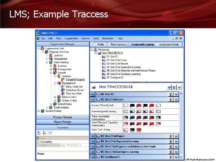 LMS; Example Traccess Mastering SAP Plant Maintenance 2009 