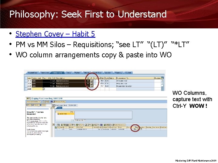 Philosophy: Seek First to Understand • Stephen Covey – Habit 5 • PM vs