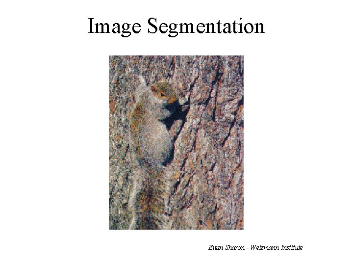 Image Segmentation Eitan Sharon - Weizmann Institute 