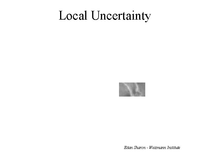 Local Uncertainty Eitan Sharon - Weizmann Institute 