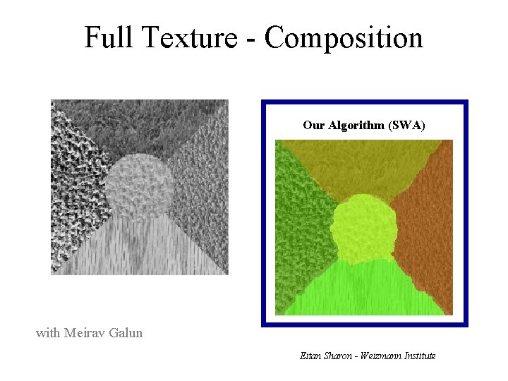 Full Texture - Composition Our Algorithm (SWA) with Meirav Galun Eitan Sharon - Weizmann