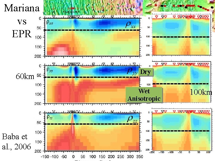 Mariana vs EPR 60 km Dry Wet Anisotropic Baba et al. , 2006 100