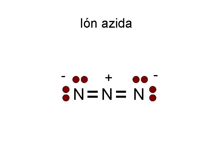 Ión azida - N + N - N 