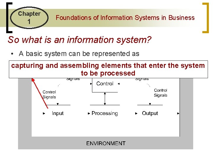 Chapter 1 Foundations of Information Systems in Business So what is an information system?