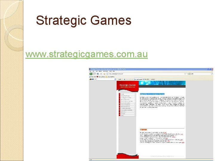 Strategic Games www. strategicgames. com. au 