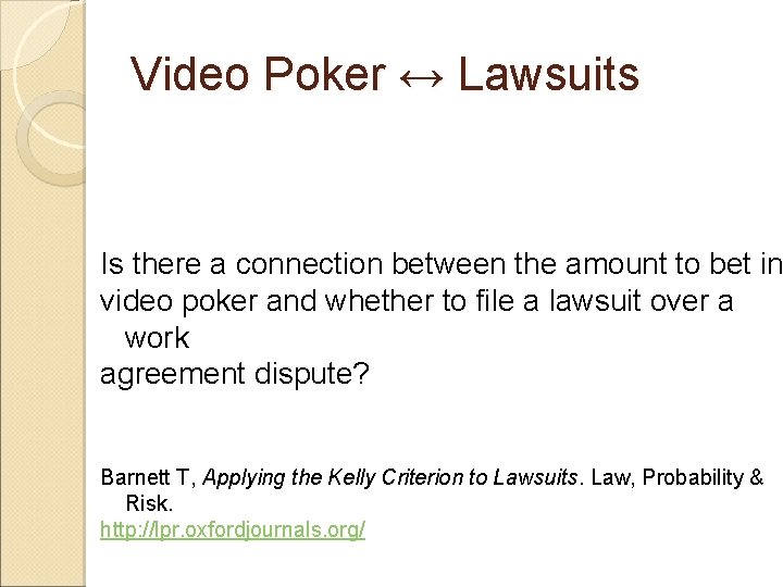 Video Poker ↔ Lawsuits Is there a connection between the amount to bet in