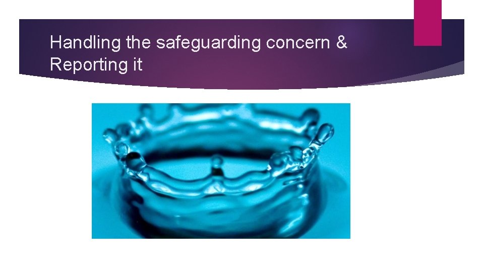 Handling the safeguarding concern & Reporting it 