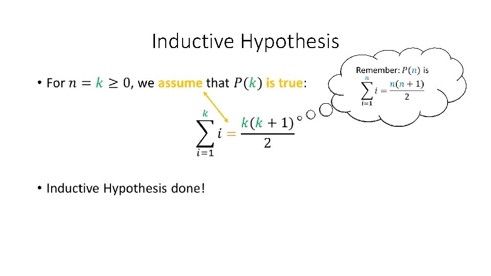 Inductive Hypothesis • 