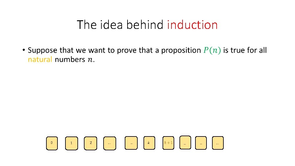 The idea behind induction • 