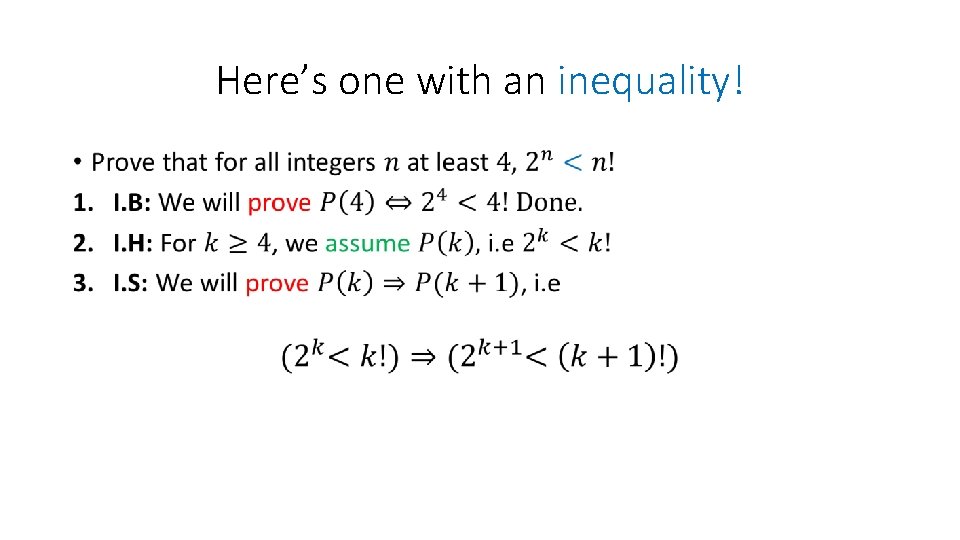 Here’s one with an inequality! • 