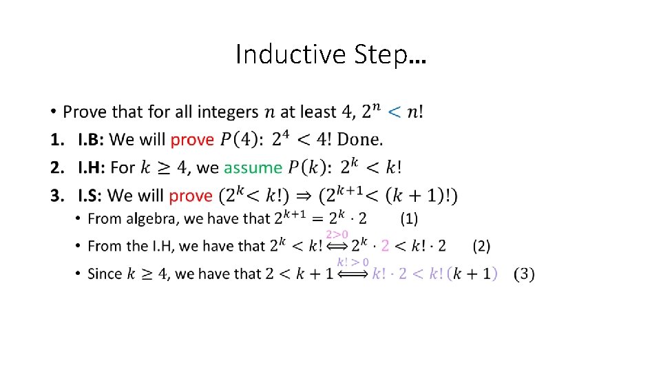 Inductive Step… • 