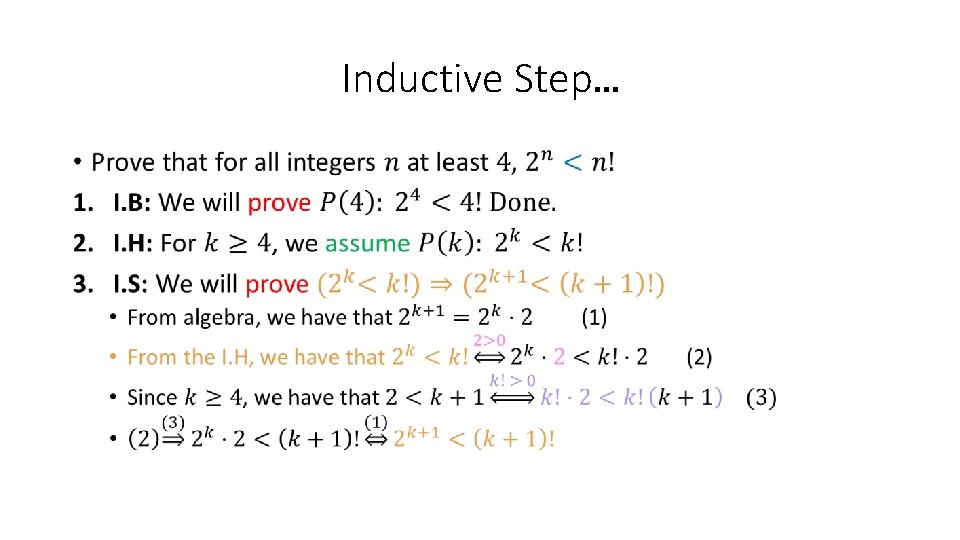 Inductive Step… • 